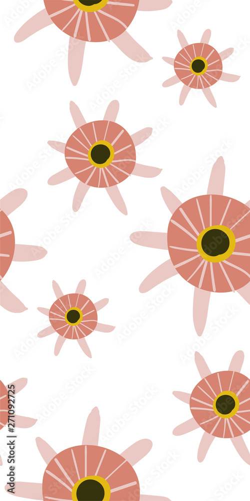 vector stylized modern seamless floral pattern scandinavian