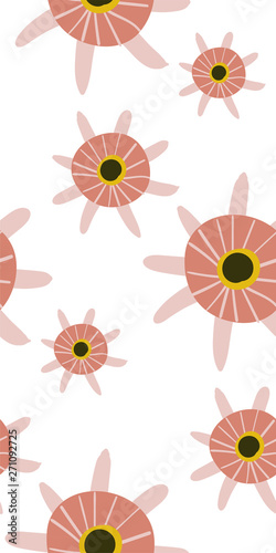 vector stylized modern seamless floral pattern scandinavian