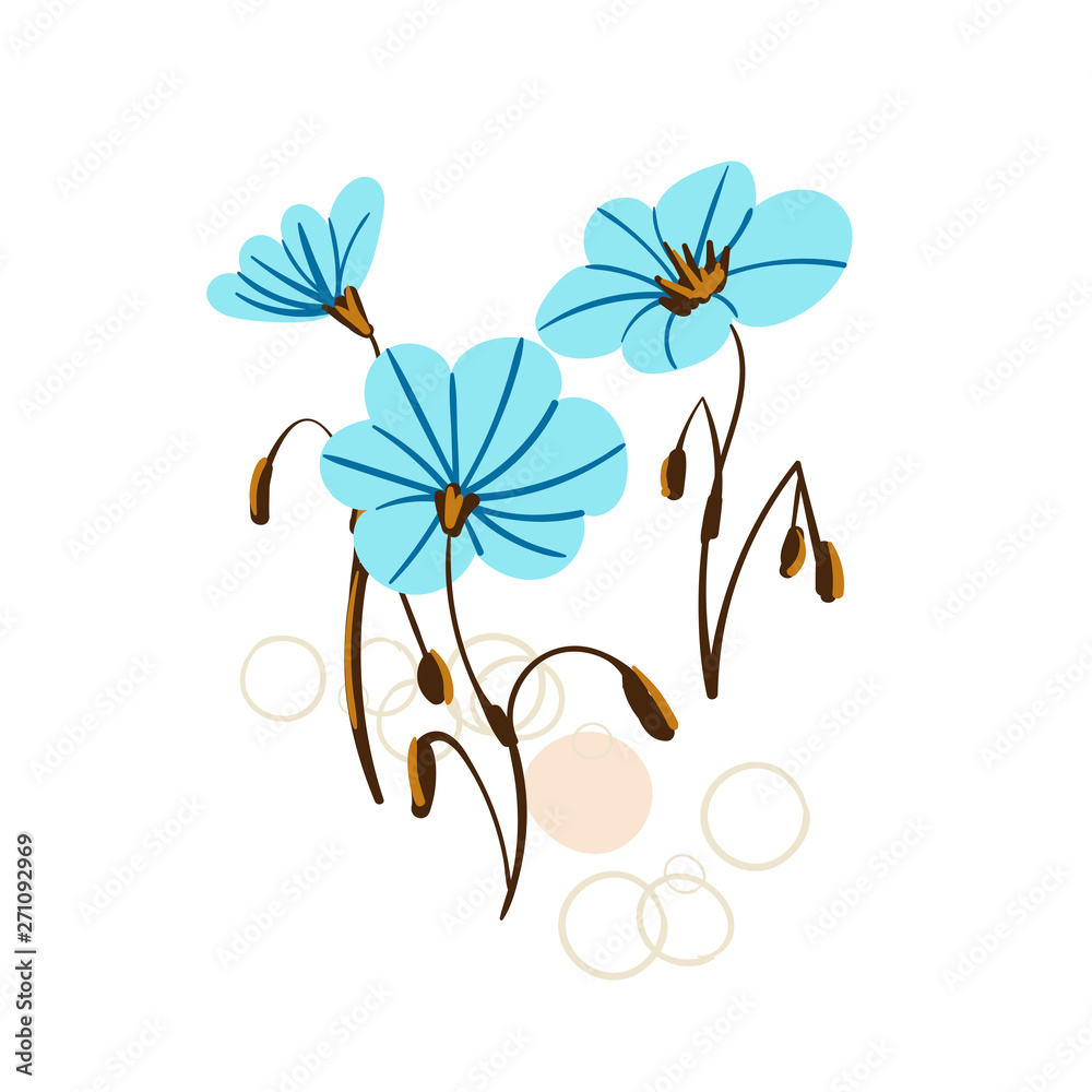 Fototapeta premium floral vector stylized design formal composition scandinavian isolated