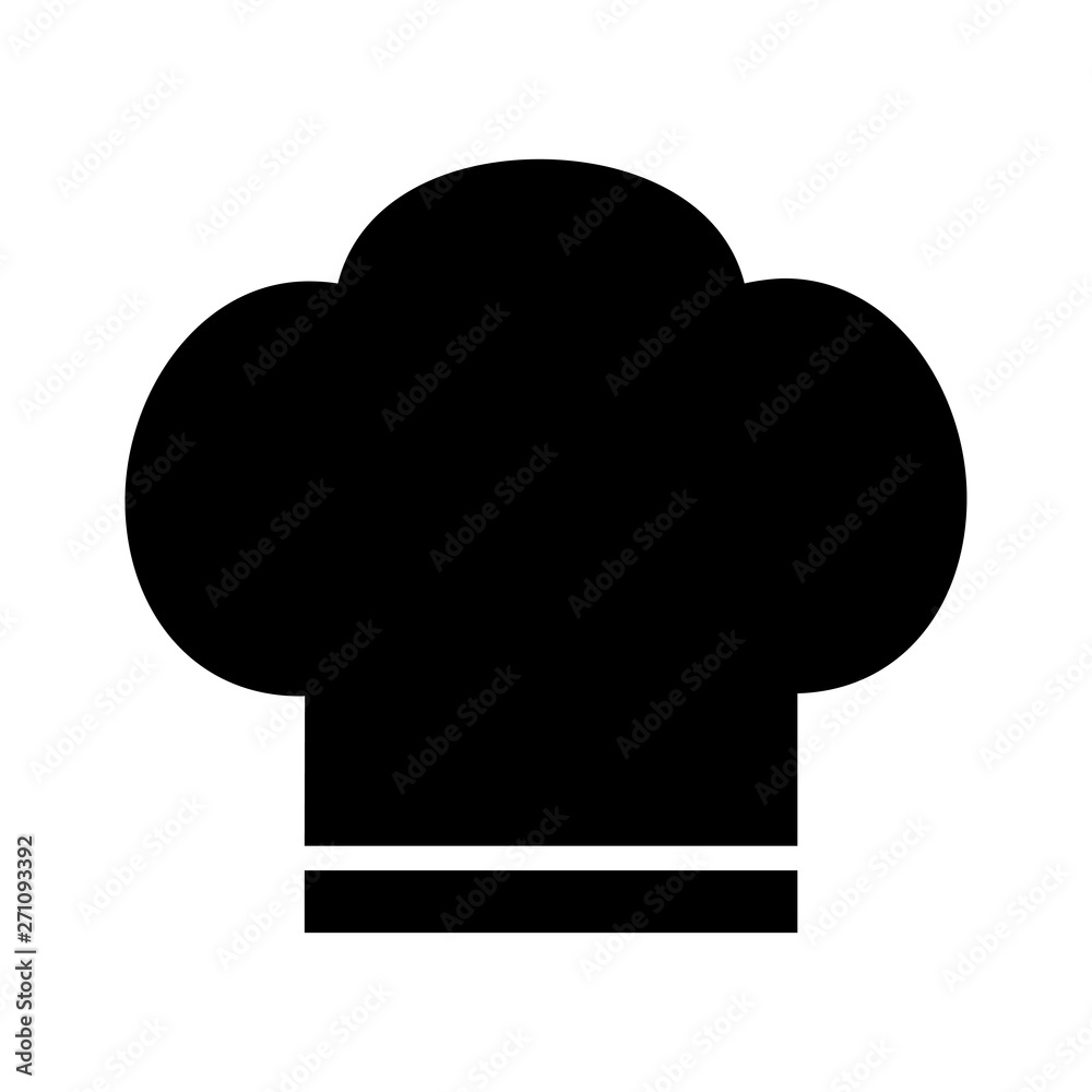 Chef icon hat silhouette on the white background illustration vector cooking hat Chef icon hat silhouette on the white background illustration vector cooking hat