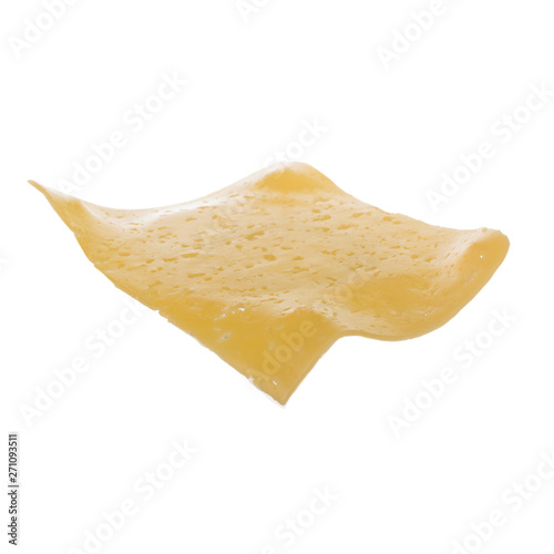 slice of cheese isolated on white background