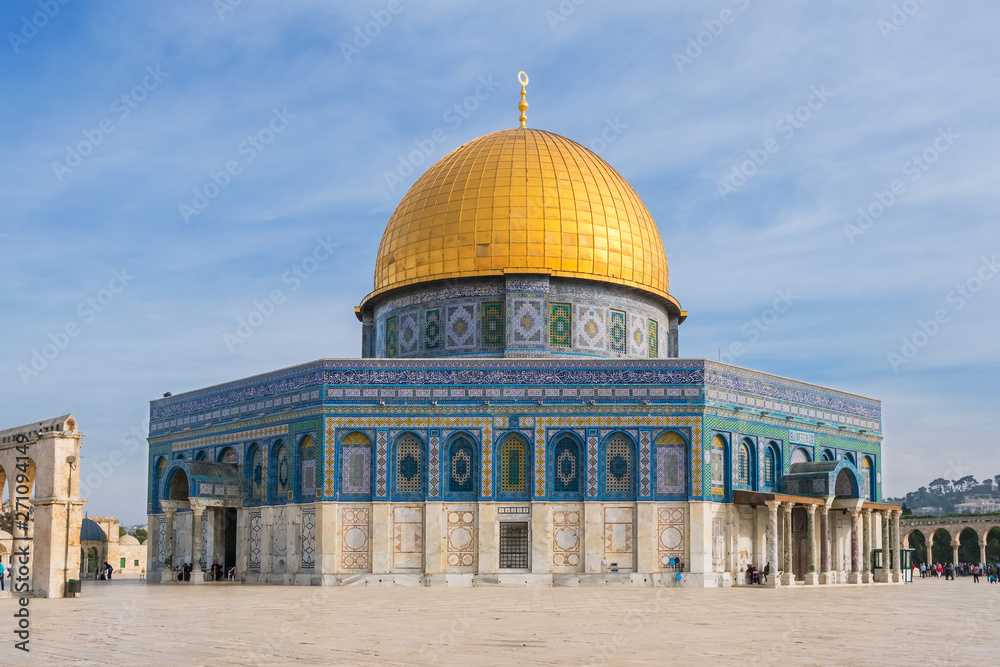 Obraz premium Mosque of Al-aqsa or Dome of the Rock in Jerusalem, Israel