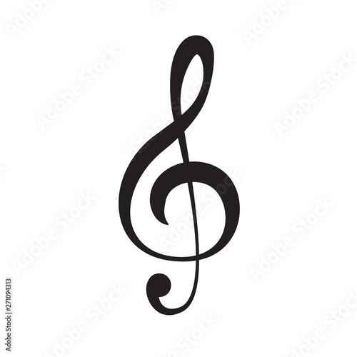 Treble clef icon isolated on white vector eps 10
