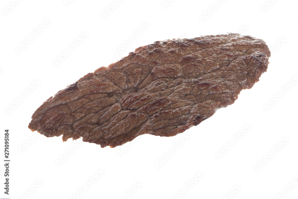 roasted steak of beef isolated on white background