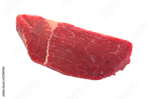 cut of fresh raw beef isolated on white background