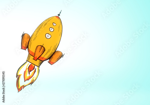 Fototapeta Naklejka Na Ścianę i Meble -  Creative rocket sketch