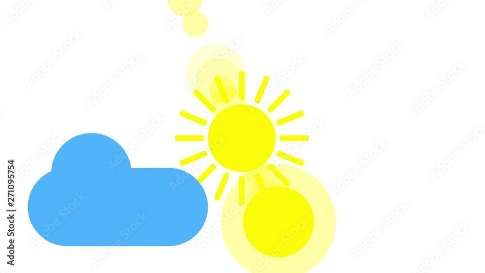Sunshine and cloud icon animation with white background. Icon design. Video Animation. Bright Sun Isolated Cartoon Animation Sunshine and cloud icon animation with white background. Icon design. Video Animation. Bright Sun Isolated Cartoon Animation