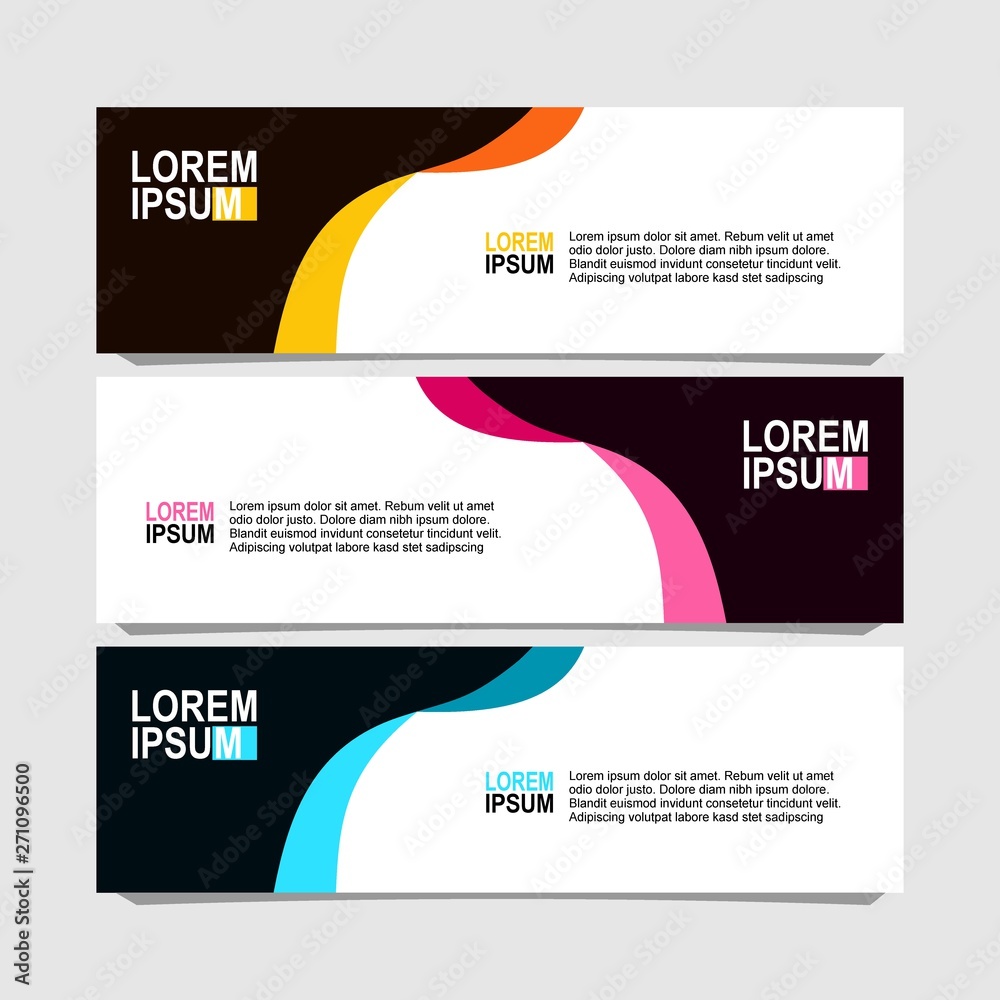 banner design with three color variations banner design with three color variations