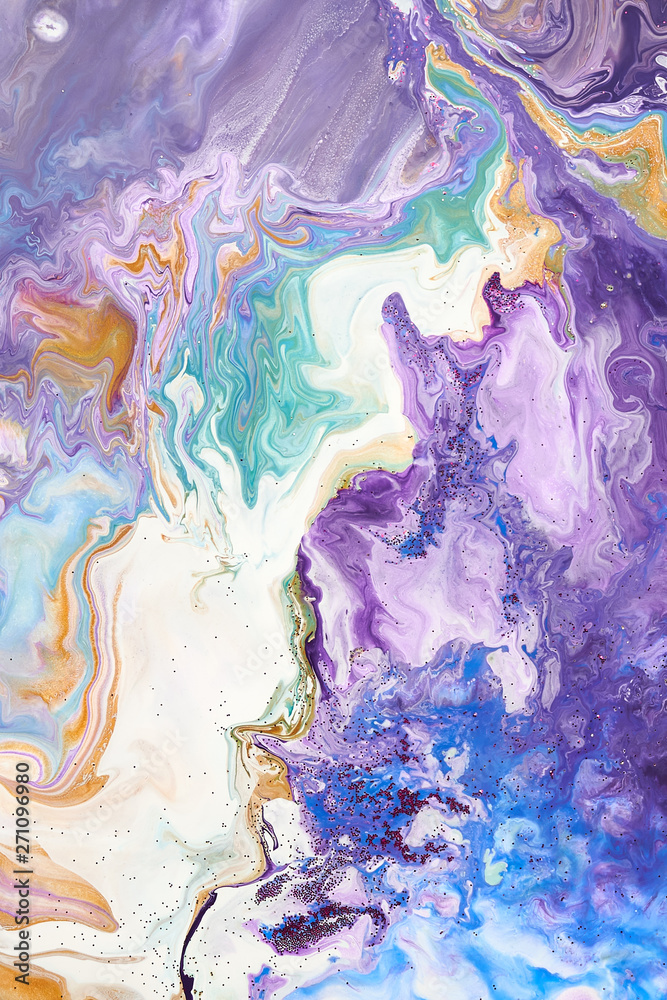 Marbling art done with acrylic paints