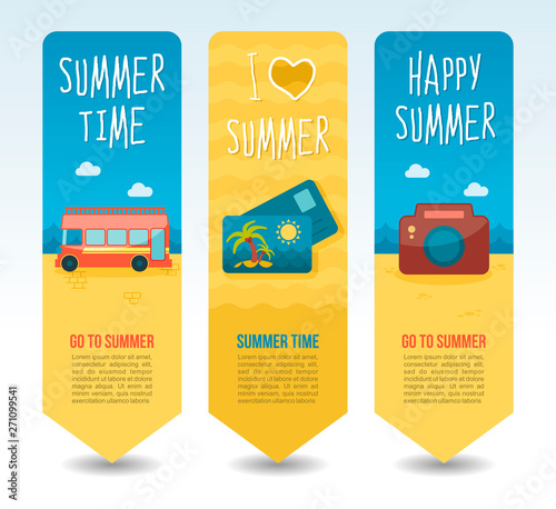 Travel and vacation vector banners