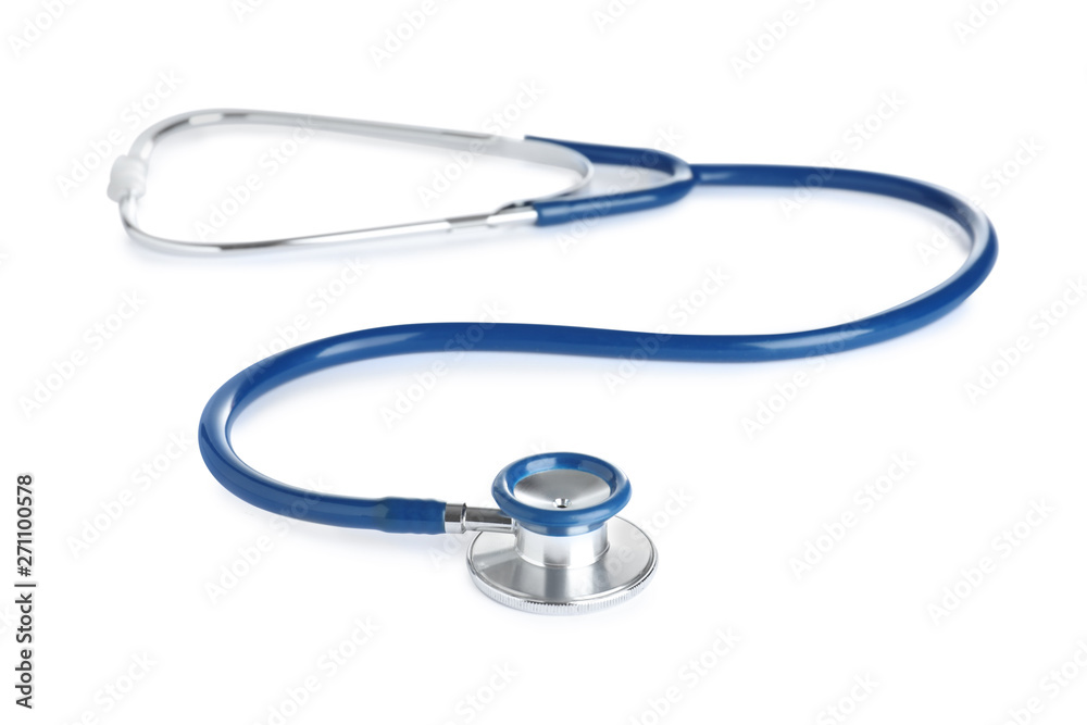Stethoscope on white background. Professional medical device Stethoscope on white background. Professional medical device