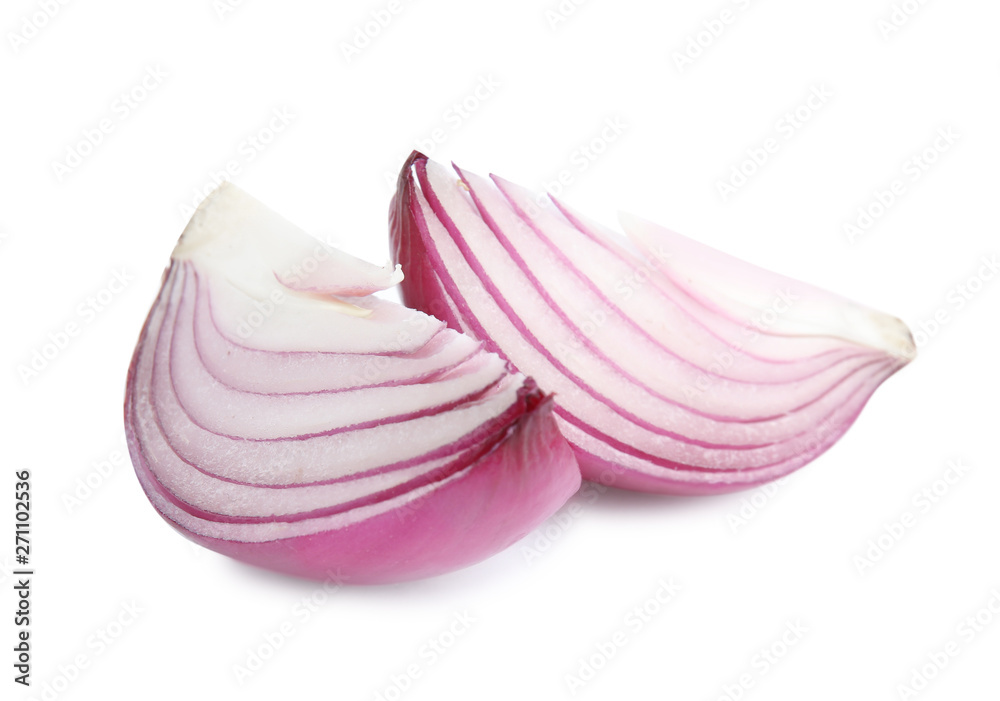 Fresh cut red onion on white background Fresh cut red onion on white background