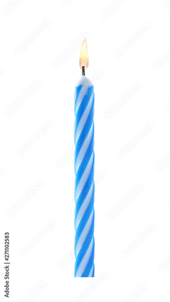 Color birthday cake candle on white background Color birthday cake candle on white background