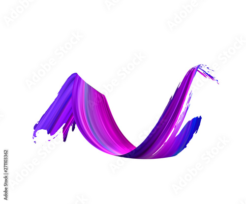 3d colorful paint brush stroke ribbon. Vector background.