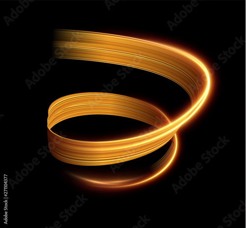 Golden shiny light lines vector background. EPS10