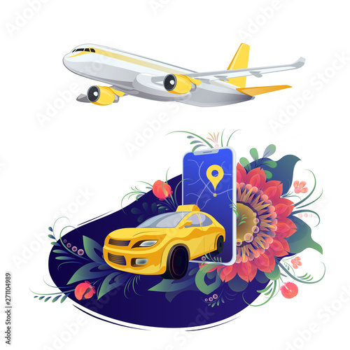 Vector Transport logistics and transportation. Global courier delivery services. Engraved ink art.