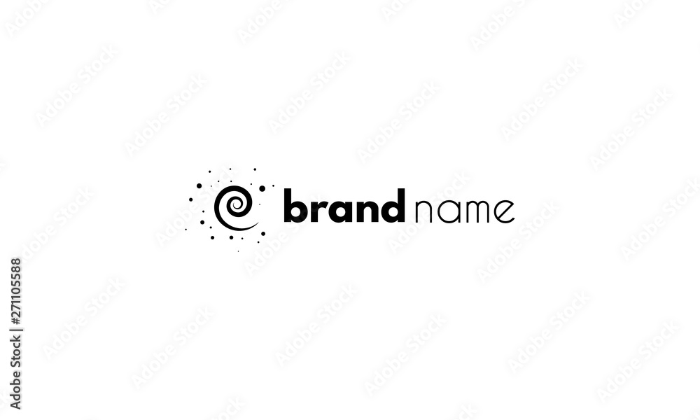 Sun Swirl Abstract black vector logo design