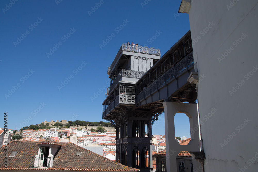 Ascenseur de santa justa à lisbonne au portugal