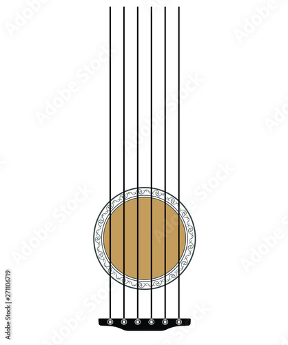 2D Abstract line design, creative vector illustration isolate on white background for decoration graphic design & artwork elemental, Abstract line of guitar minimal conceptual.