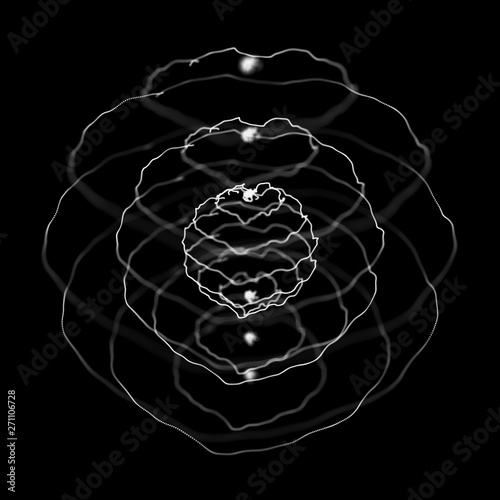 Abstract 3d sphere made of points. Futuristic technology style. Sphere particles. Background . Plexus effect. 3d rendering. photo