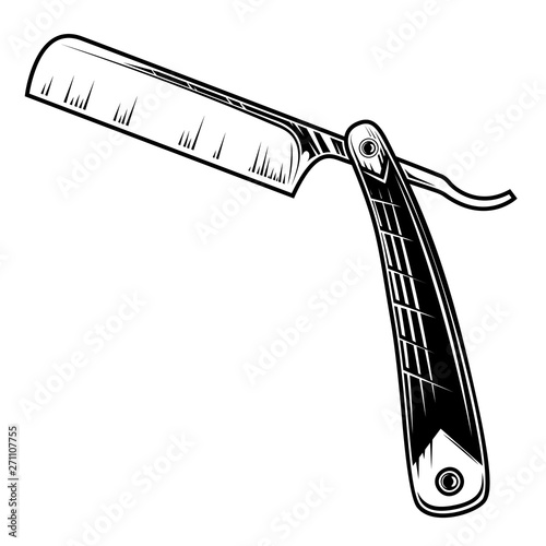 Illustration of barber razor isolated on white background. Design element for poster, card, banner, flyer, menu, emblem, sign. Vector illustration photo