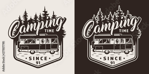 Monochrome camping print