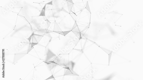 Abstract white digital background. Big data visualization. Science background. Big data complex with compounds. Lines plexus.