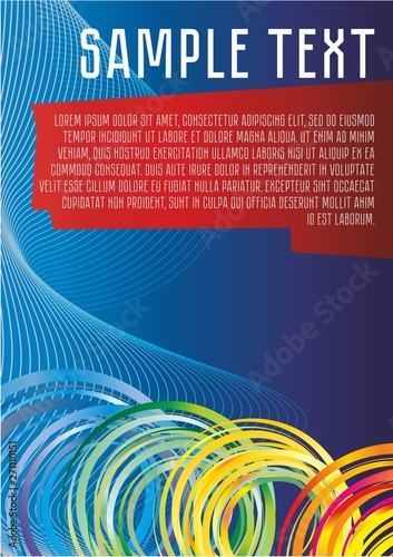 Beautiful fantastic background for infographics, abstract vector background of blue color for information, presentations, posters, colored rings and lines