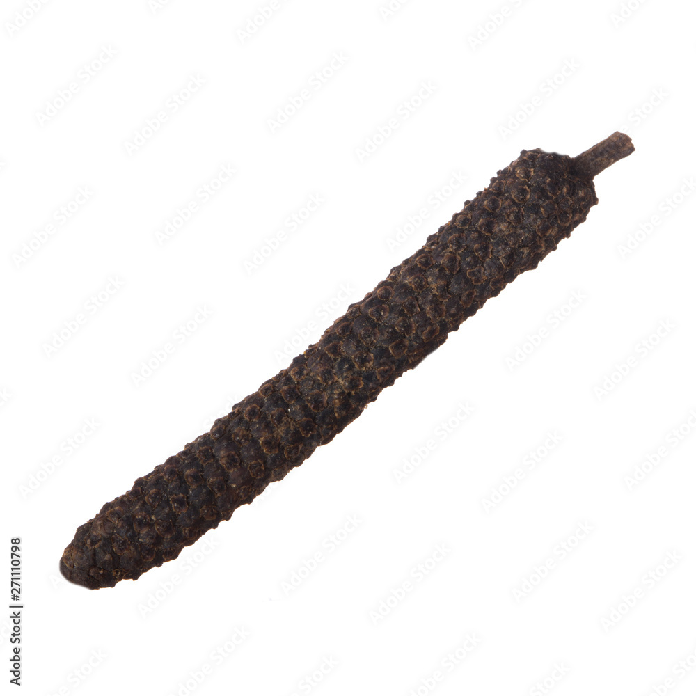 long pepper (pipli) isolated on white long pepper (pipli) isolated on white