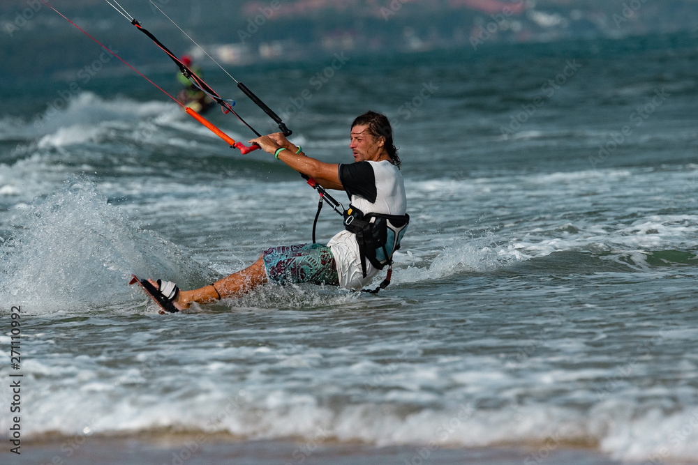 Fototapeta premium Kitesurfer In Action