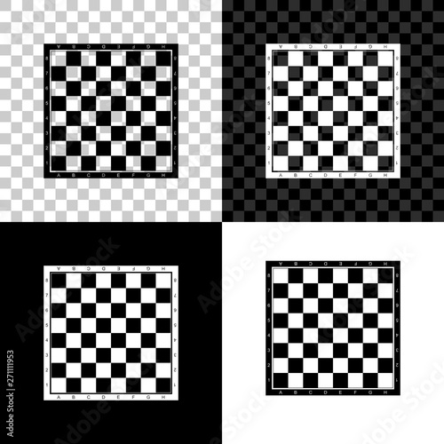 Chess board icon isolated on black, white and transparent background. Ancient Intellectual board game. Vector Illustration