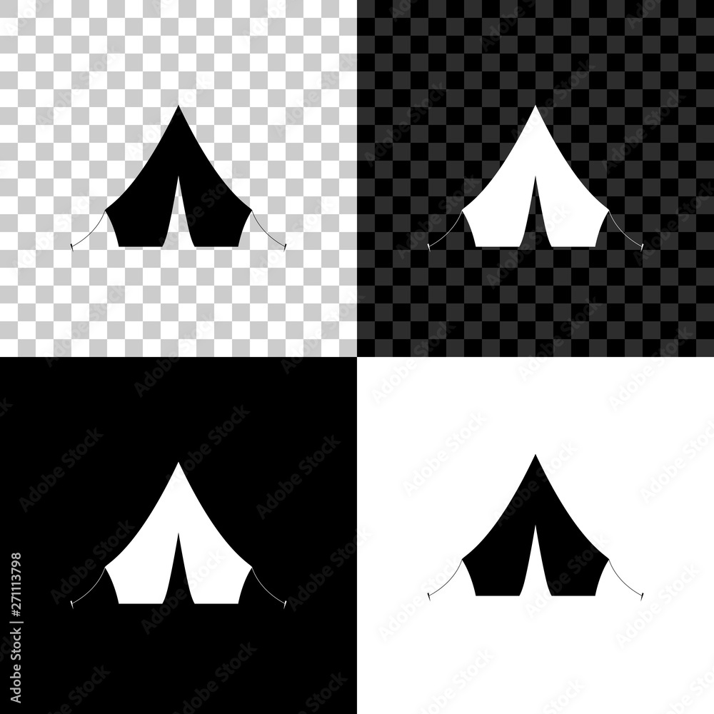 Tourist tent icon isolated on black, white and transparent background. Vector Illustration Tourist tent icon isolated on black, white and transparent background. Vector Illustration
