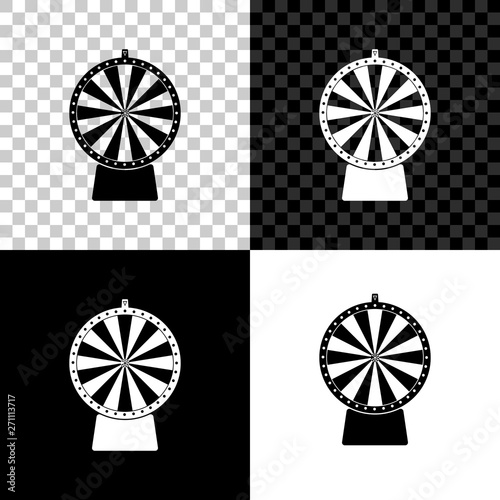 Lucky wheel icon isolated on black, white and transparent background. Vector Illustration