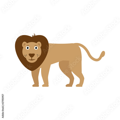 Lion icon in flat style  african animal vector illustration