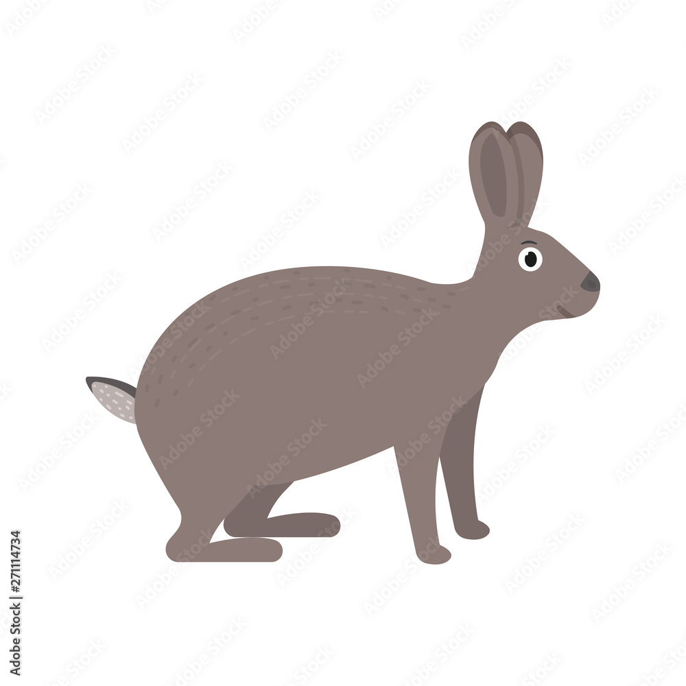 Obraz premium Hare icon in flat style, african animal vector illustration