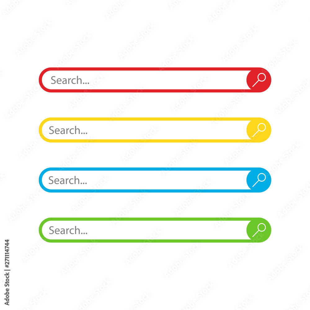 Search bar boxes buttons isolated on white background. Vector illustration. Eps 10. Search bar boxes buttons isolated on white background. Vector illustration. Eps 10.