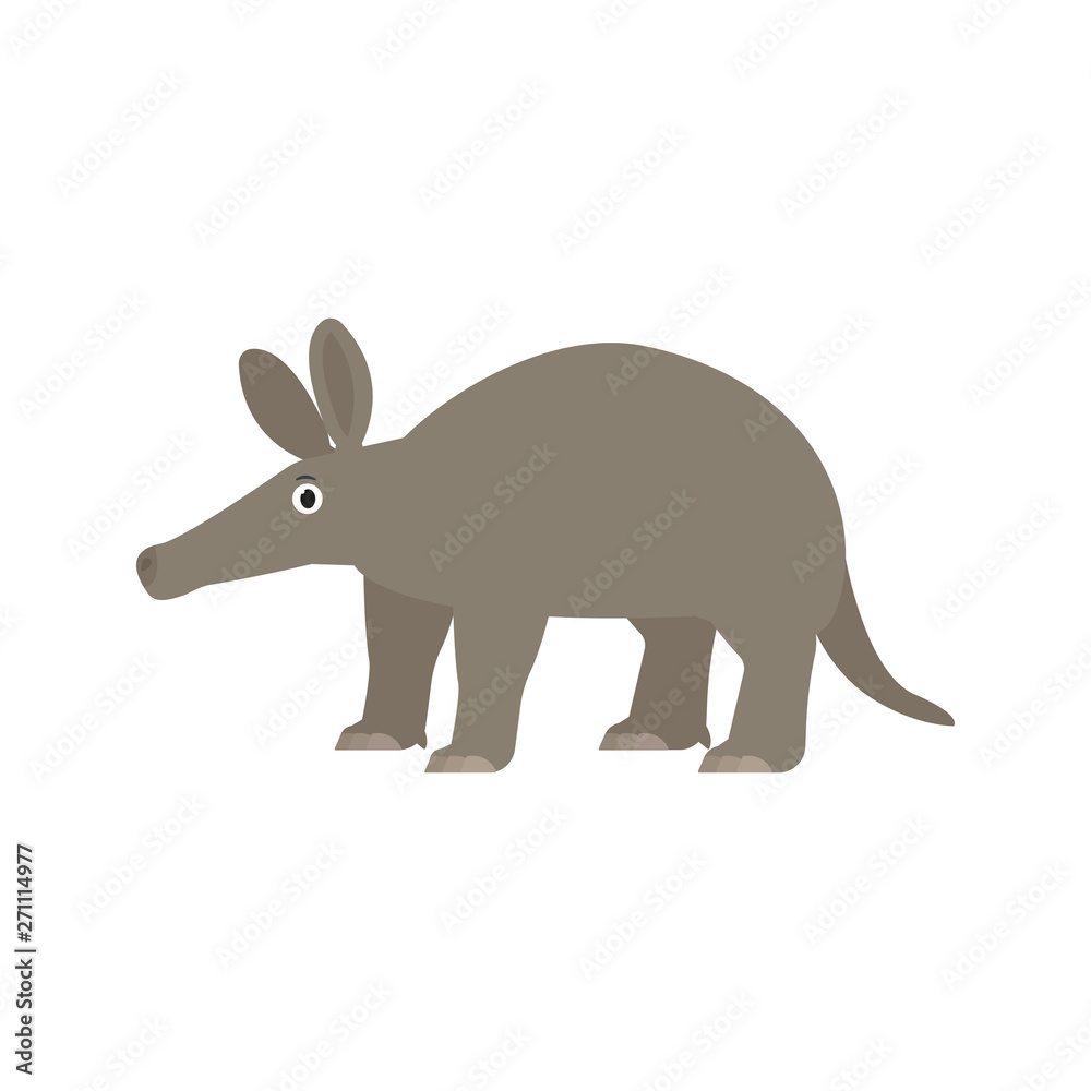 Aardvark icon in flat style, african animal vector illustration