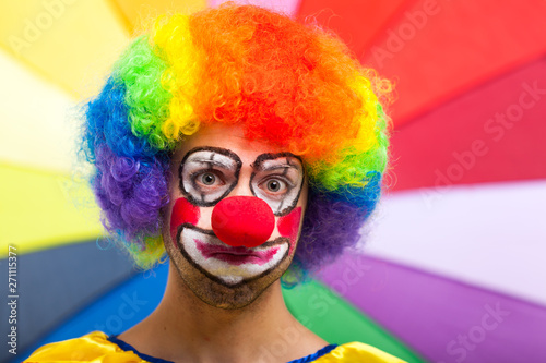 Fototapeta Portrait of a sad clown