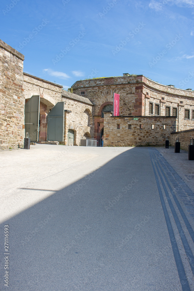 Fototapeta premium Feldtor Fortress of honor (Festung Ehrenbreitstein) at the German Corner in Koblenz Rhineland Palatinate