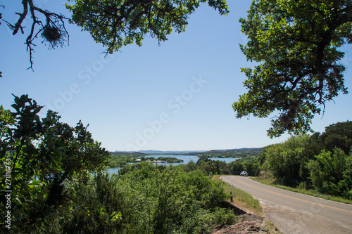 View over Colorado river in Inks Lake State Park, Texas