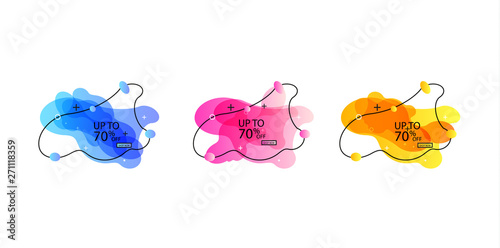 Set of sale banners with trendy shapes. Vector discount banners © tanandaa