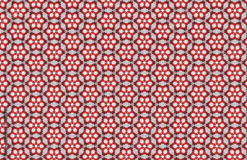 Red White Hexagon Abstract Pattern Design