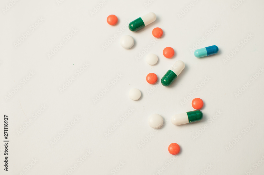 pills on white background capsules pills on white background capsules