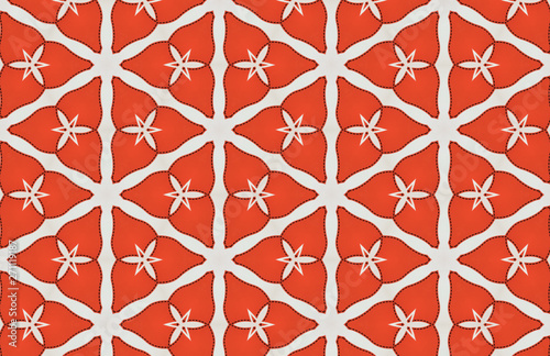 Red White Triangles Abstract Large Pattern Design