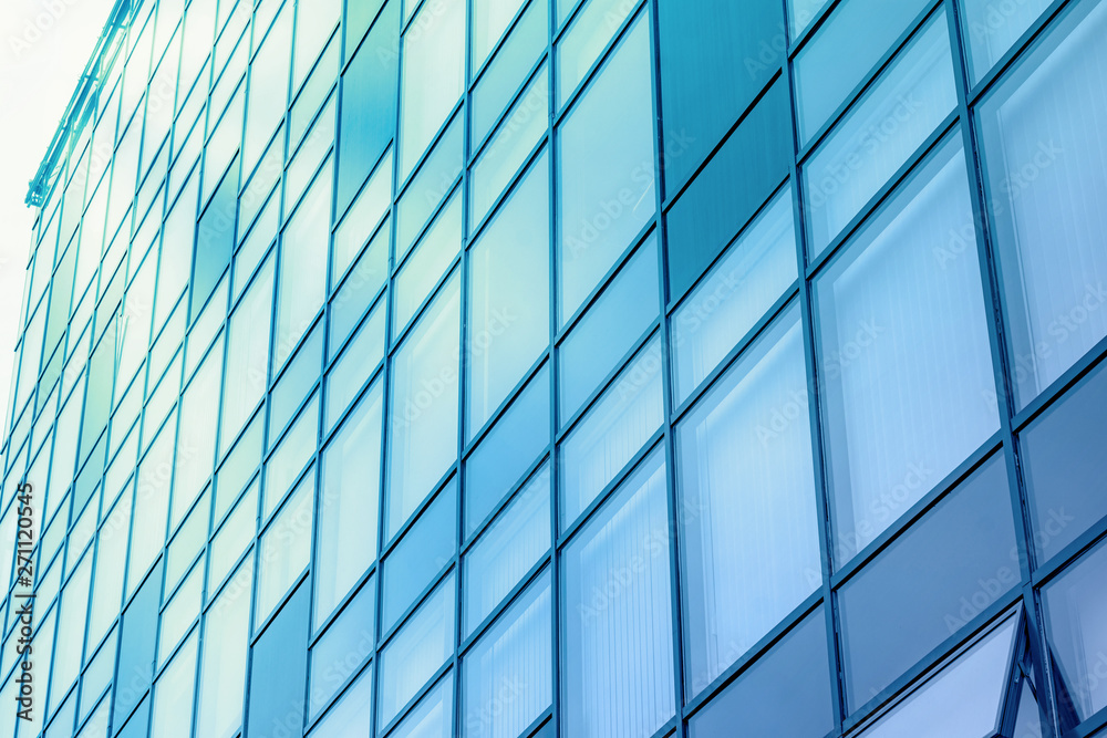 The surface of the modern business center of glass The surface of the modern business center of glass