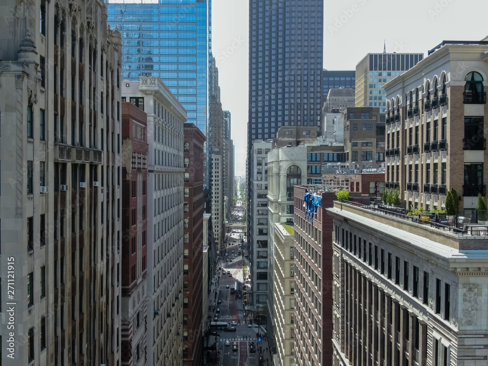 Beautiful aerial view of the Chicago Buildings