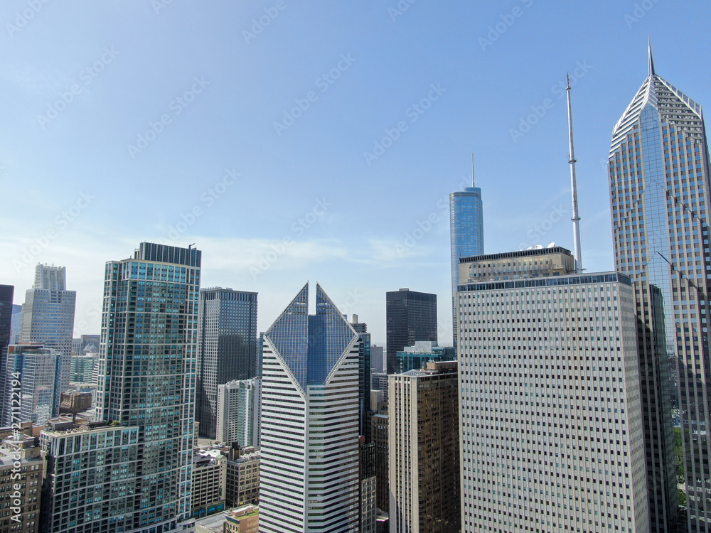 Beautiful aerial view of the Chicago Buildings