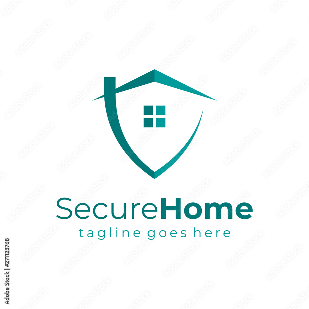 Home Security Logo Real Estate Logo Template Flat Vector Illustration