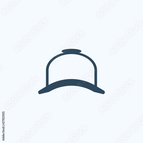 Line baseball cap, hat icon. 