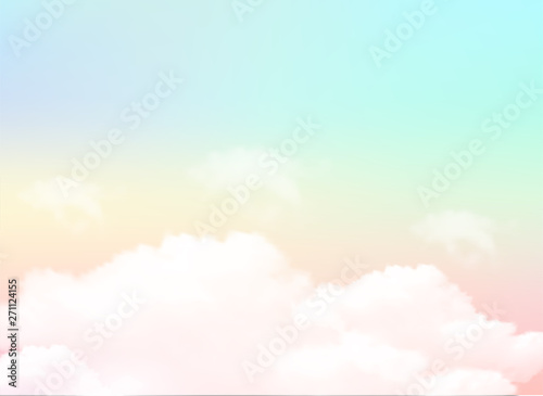 Vector illustration of fantasy sky background and pastel color.